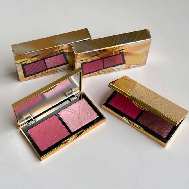 2*2g High Gloss Blush Face Blush Bronzers Highlighters GOLDEN HOUR GLOW FACE PALETTE 2 Colors MEDIUM DEEP Blush Cosmetics face makeup
