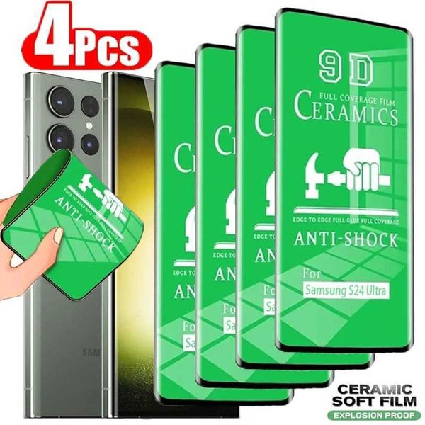 Cell Phone Screen Protectors 4Pcs HD Soft Ceramic Film for Samsung Galaxy S21 S20 S22 S23 S24 Ultra FE S10 S9 S8 Plus Note 20Ultra 9 10 Plus