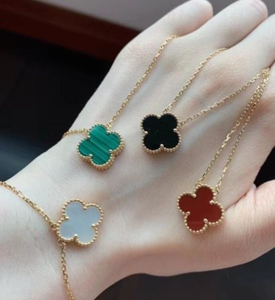 Fashion Designer Pendant Necklaces for Women Elegant 4-four Leaf Clover Locket Necklace Highly Quality Choker Chains Jewelry Plated Gold