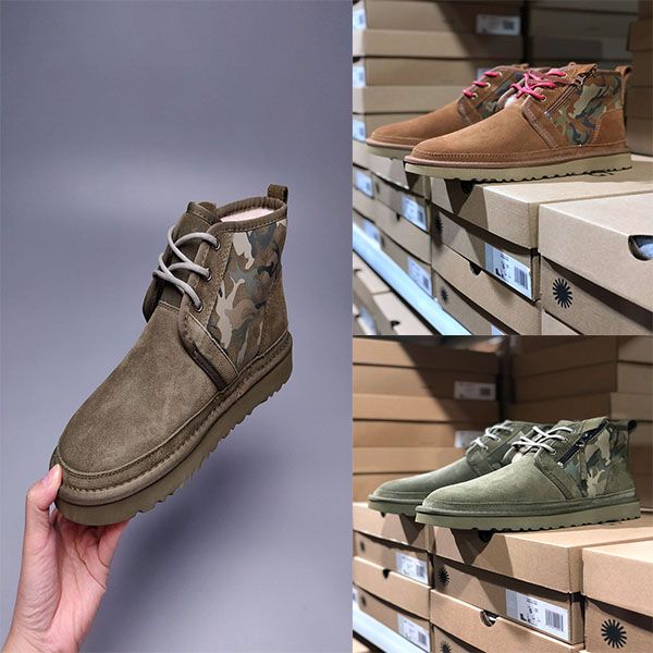 Channel boots Fashion Casual Boots Men Winter Comfortable Durable Outsole Men Shoes High Quality Cow Suede Ankle Platform Hiking Genuine Ful