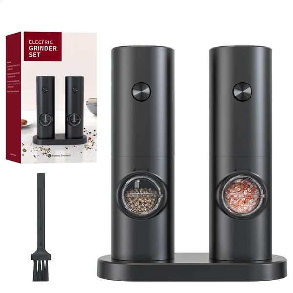 Electric Automatic Salt and Pepper Grinder Set Rechargeable Battery Gravity Spice Mill Adjustable Spices Grinder Kitchen tools 241223