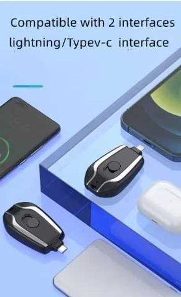 High Quality 1000mAh portable mini power bank keychain emergency charger suitable for iPhone Android smartphone portable power station O2410