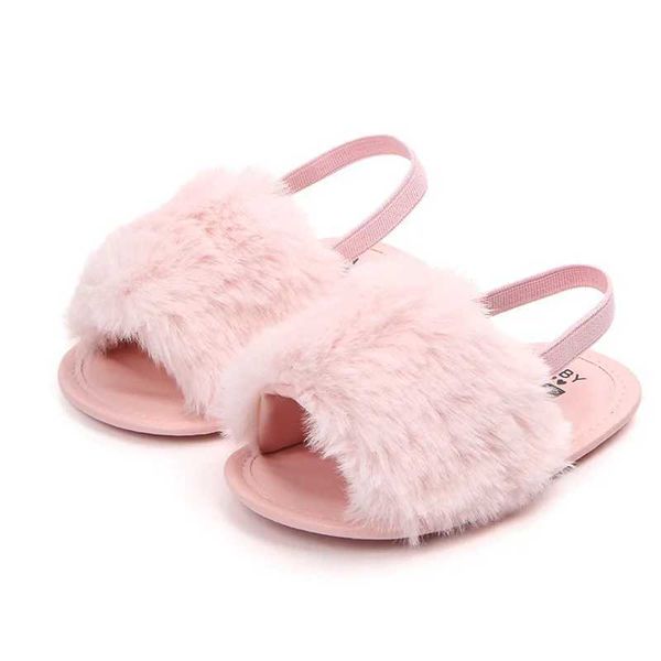 Sandals Fashion Infant Girl Sandals Newborn Bebes Summer Shoes Toddler Soft Sole Footwear 1 Year Pink Fur Sandalen Baby Accessories ItemL481