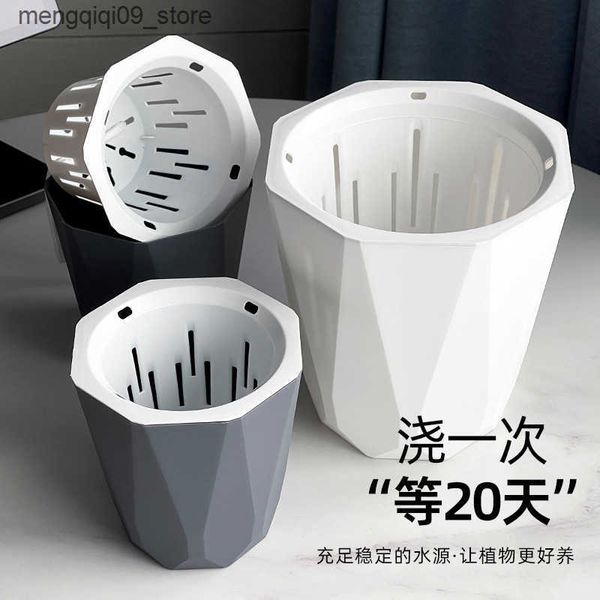 Planters Pots Lazy flowerpot home self absorbing small and beautiful non porous hydroponic plastic flowerpot L240910