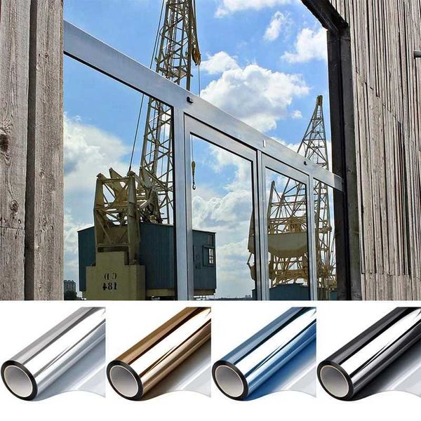 Window Film Privacy One Way Mirror Glass Tint Heat Control Sun UV Blocking Sliding Door Tinting Reflective Static Cling for Home Y240810