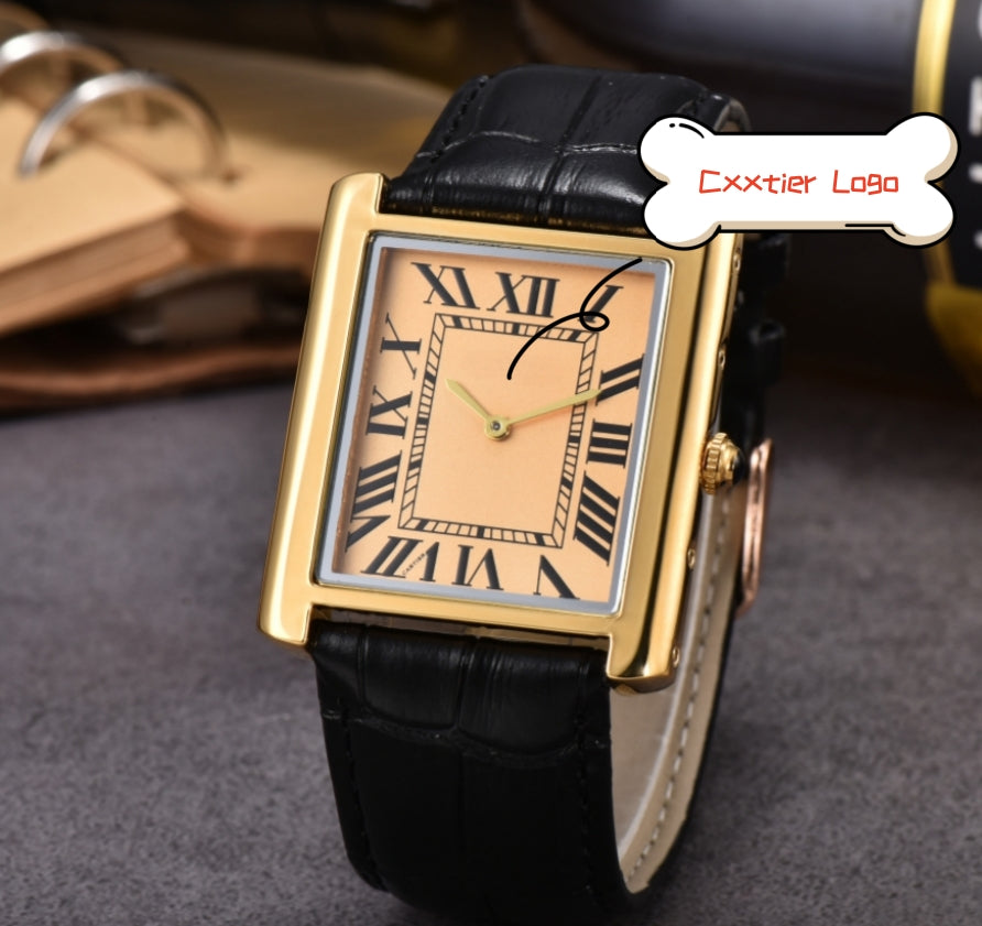 Sky Starry Shinning Color Dial Luxury Fashion Crystal Men Watches 34mm Quartz Large Square Roman Tank Series watch clock table Relojes De Marca Muje