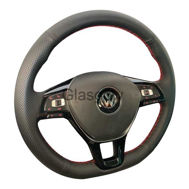 Steering Wheel Covers Car Steering Wheel Braid Cover Black Artificial Leather For Volkswagen VW Golf 7 Mk7 Touran Up New Polo Jetta Passat B8 Tiguan
