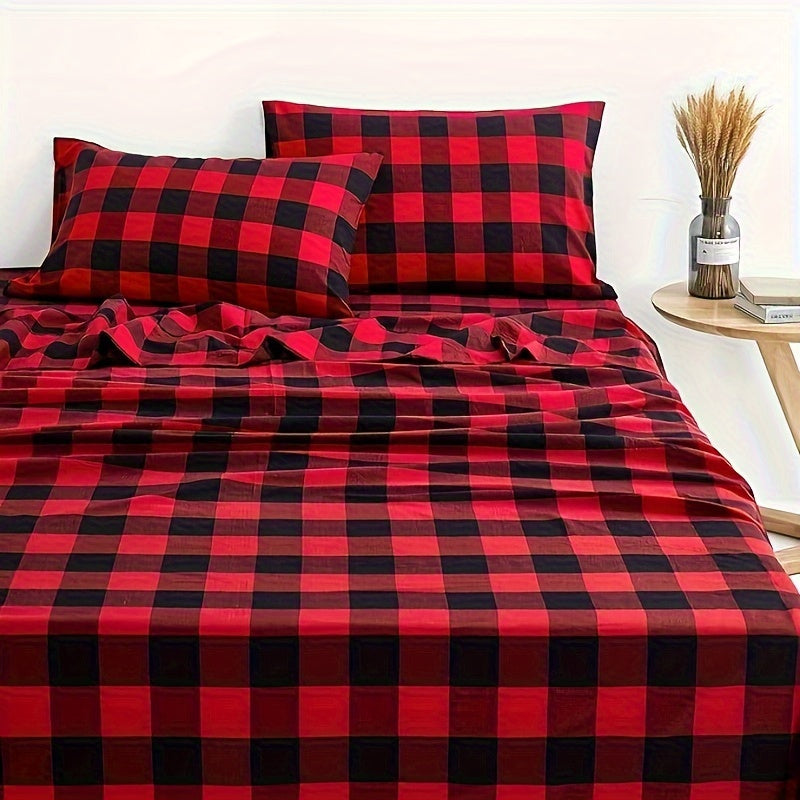 TEMU 3-4 Luxury Bedding Set Burgundy, Bed Sheets Set Anti-wrinkle, Fading, Mattress Cover With Deep Pockets Soft Comfortable And Breathable For