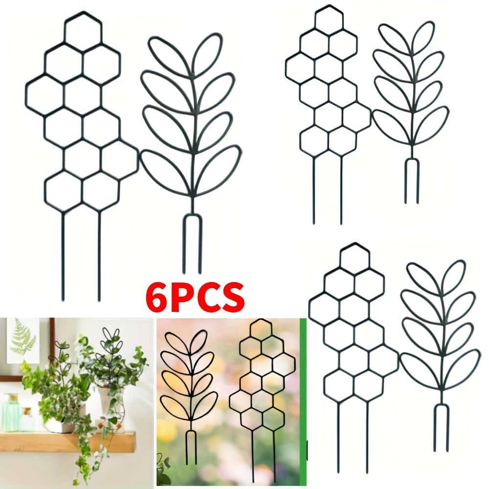 TEMU 6pcs Decorative Flower Pot Stand, Plant Climbing Frame, Floral Vine Support Suitable For And Stabilization.