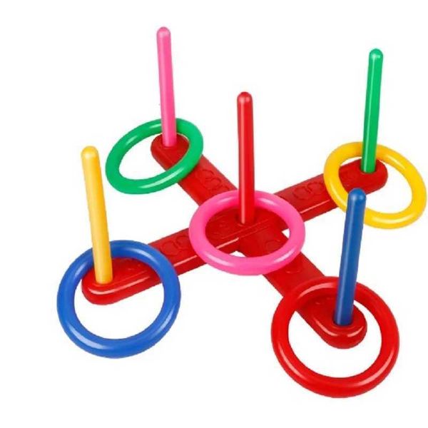 Funny Kids Outdoor Sport Toys Circle Ferrule Camadas empilhadas Game Ring Ring Toss Plástico Jardim Pool Parent-Child Toyc250117