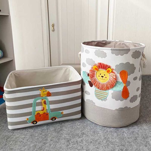 Baby Laundry Basket Cute Dinosaur Foldable Toy Storage Bucket Picnic Dirty Clothes Basket Box Organizer Cartoon Animal W250120