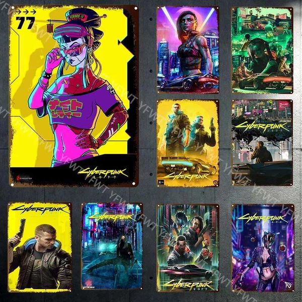 Futuristic Sci-fi Mechanical Steam Robot Game Punk Metal Tin Sign Plate Drink Beer Coffee Bar Pub Club Plaque Home Decor Y240801