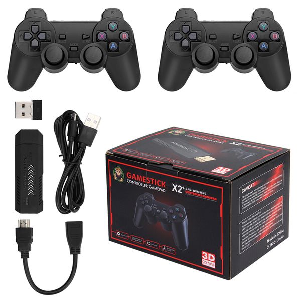 Plus X2 Game stick Nostalgic host 3D Retro Video Game Console 2.4G Wireless Controllers HD 4.5 System 41000 Games 40 Emulators for PSP-PS1