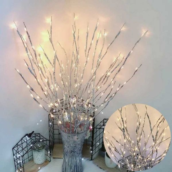 2PCS Decorative LED Lighted Branch Light Battery Operated Artificial Twig Branches Vase Filler for Christmas Holiday Party DecoRXJ241007