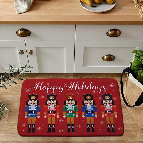 Christmas Nutcracker Welcome Door Mat Home Decoration Carpet Living Room Kitchen Lobby Balcony Carpet Christmas Decoration X241024