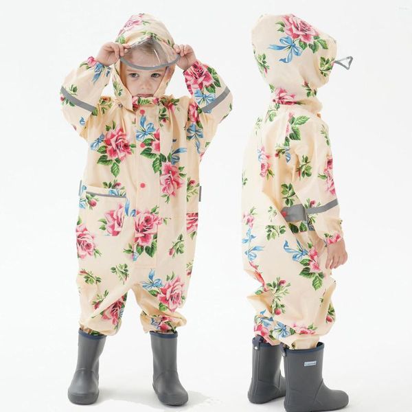 Kids ral Printed Waterproof Raincoat with Hood - Perfect for Toddlers and Infants