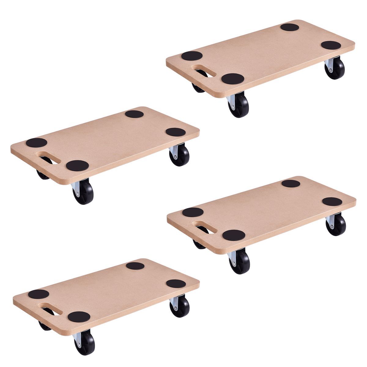 440-Pound Wood Platform Dolly (2 or 4-Pack) - Costway 4pc 440lbs Platform Do