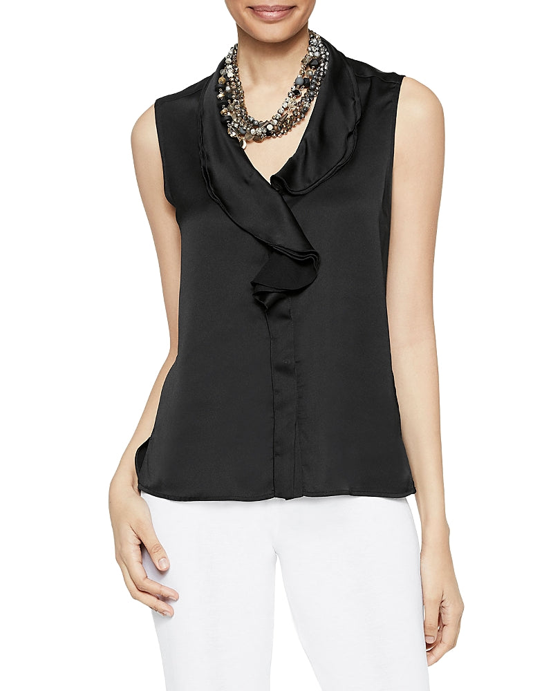 Misook Ruffle Neck Tank Top