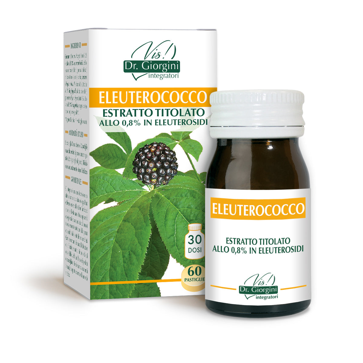 Dr Giorgini Eleutherococcus titreret ekstrakt 60 tabletter à 500 mg - 30 g