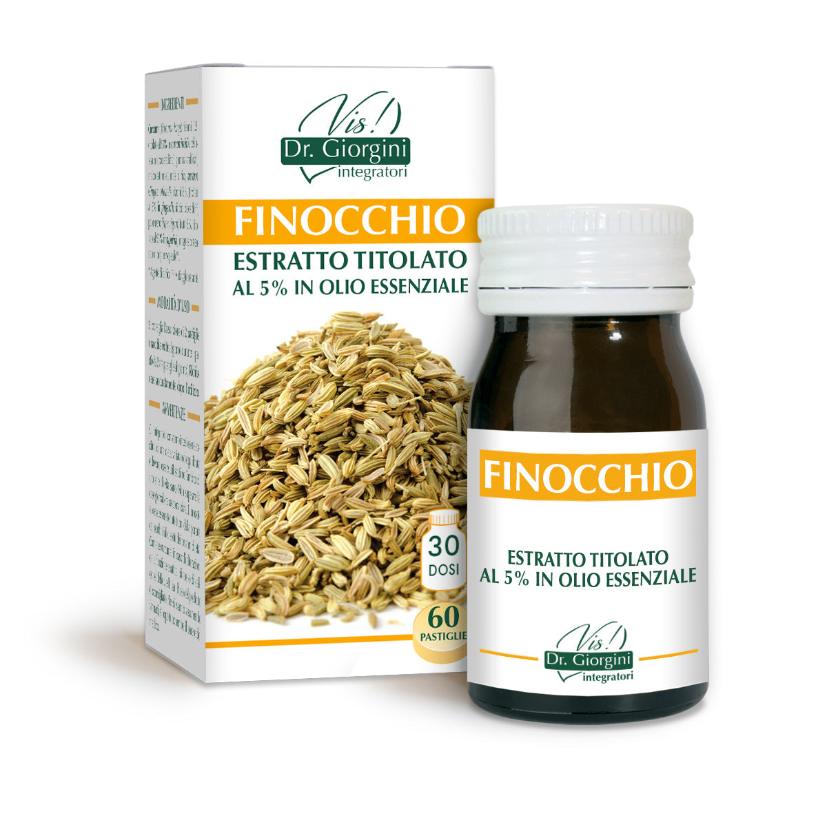 Dr Giorgini Fenchel titrierter Extrakt 60 Tabletten à 500 mg - 30 gr