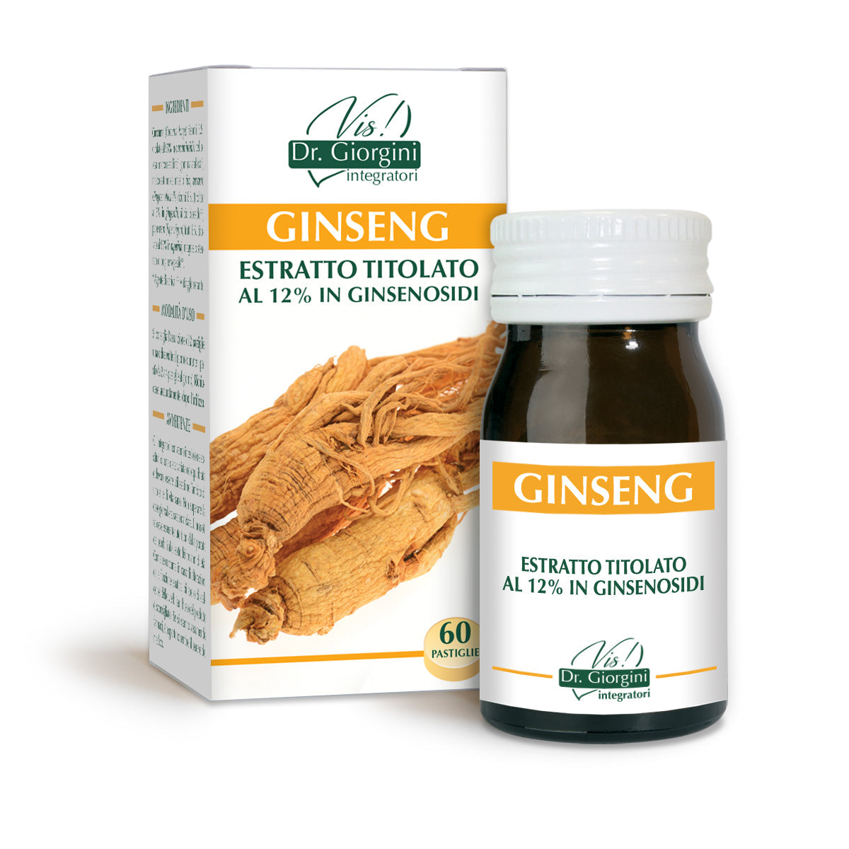 Dr Giorgini titrierter Ginseng-Extrakt 60 Tabletten à 500 mg - 30 gr