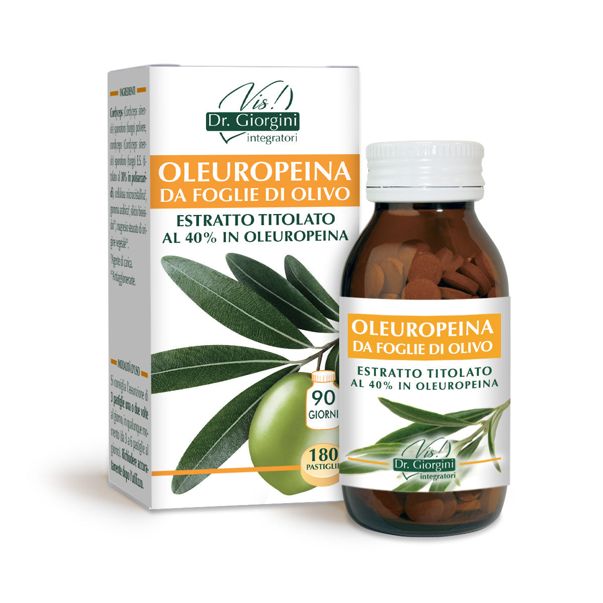 Dr Giorgini oleuropein - olivenblade est.tit. 90 g - 180 tabletter à 500 mg