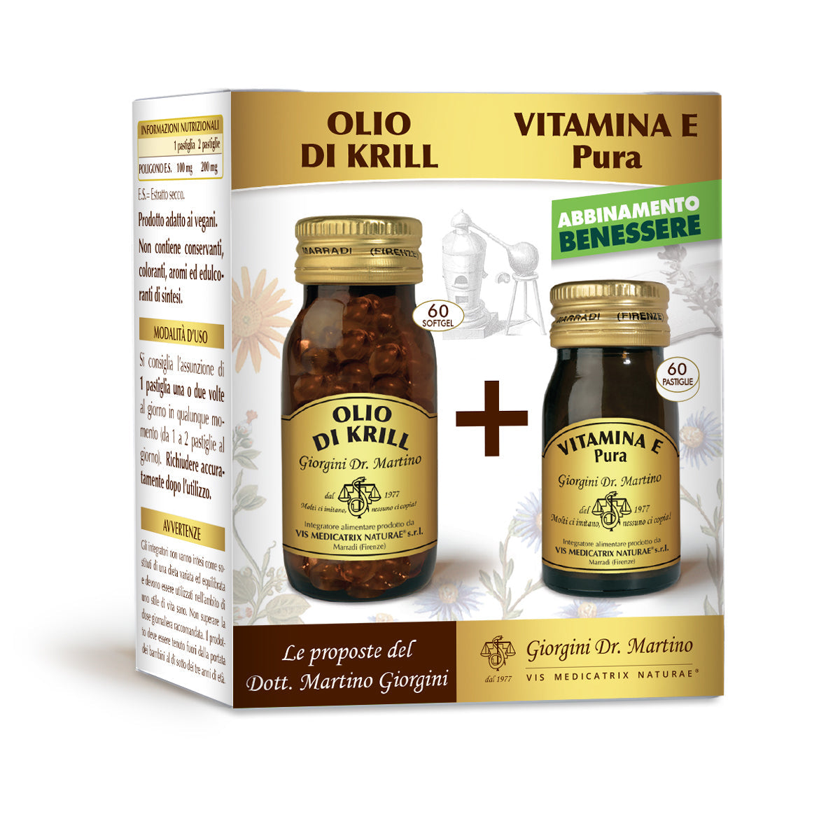 Dr Giorgini Set ulei de krill 50,4 g + vitamina E pură 30 g