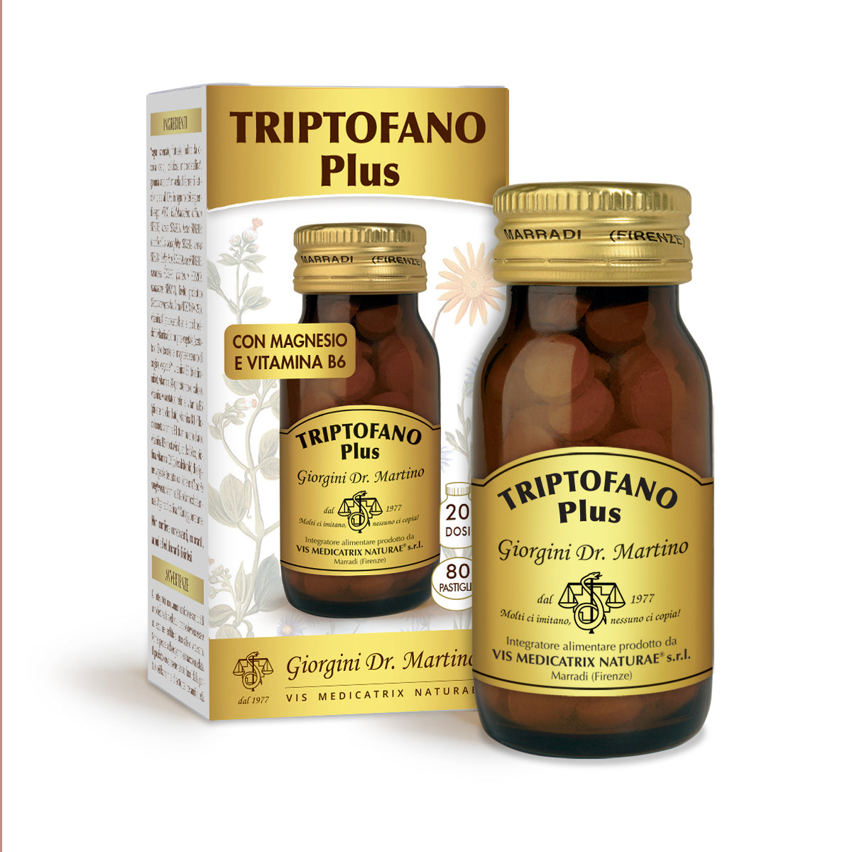 Dr Giorgini Tryptophan Plus 80 tabletek po 500 mg - 40 gr