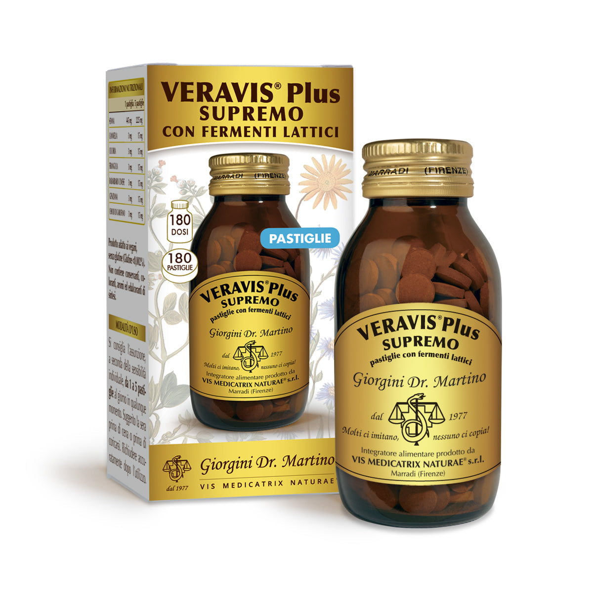 Dr Giorgini veravis plus supremo Tabletten mit Milchsäurebakterien 90 g - 180 Tabletten à 500 mg