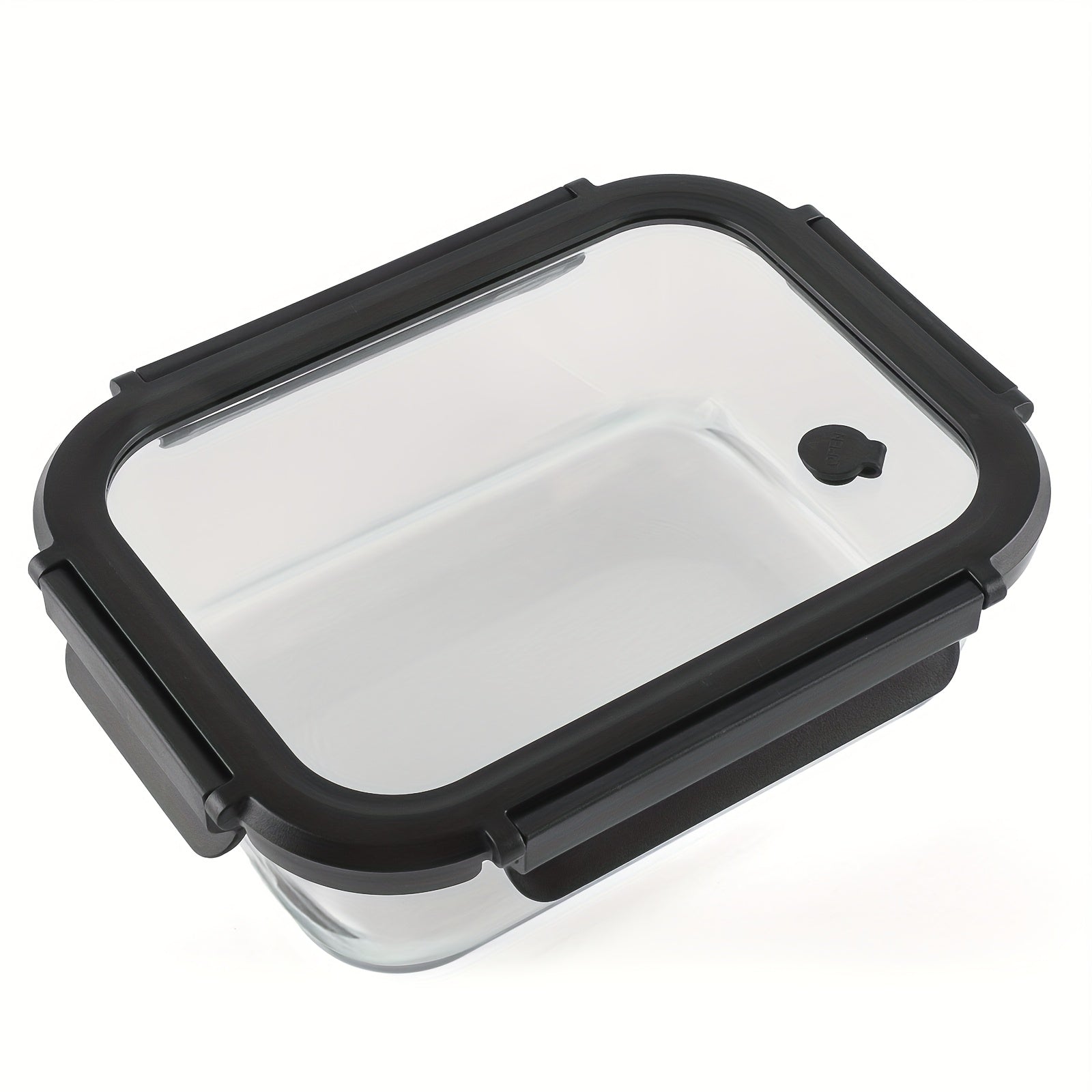 TEMU 44oz High Quality Borosilicate Glass Lunch Box With Glass Lid, Suitable For Microwave, Refrigerator, Oven, Reusable Fresh-keeping Boxglass Food