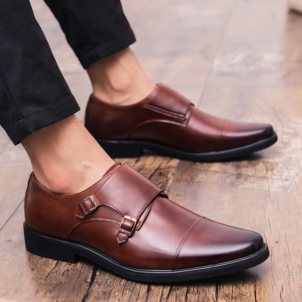 Mon Classic Business Mens Dress Fashion Elegant Formal Wedding Leather Office Party Oxfords Shoes for Men Loafers Flats Boots 947b