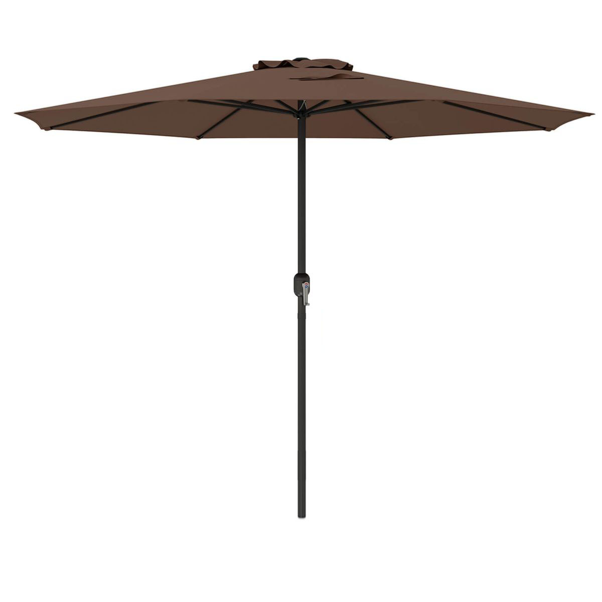 12-foot Patio Umbrella with Crank Handle  - Market Umbrella-Coffee