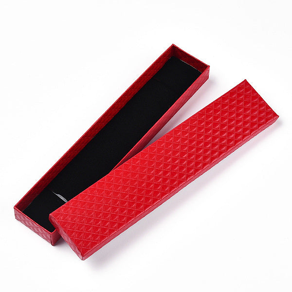 Cajas de collares de joyería de cartón con textura de rombo