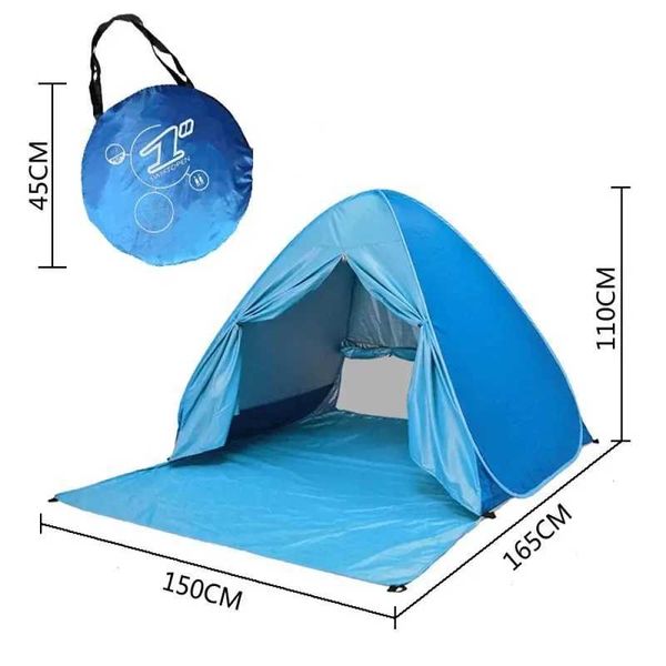 Beach Tent 165*150*110cm Pop-up Automatic Opening Anti-ultraviot Full Shade Tent Family Ultralight Folding Tent Travel CamXJ241217