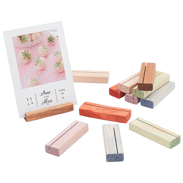 12Pcs 6 Colors Pine Wood Business Card Holder