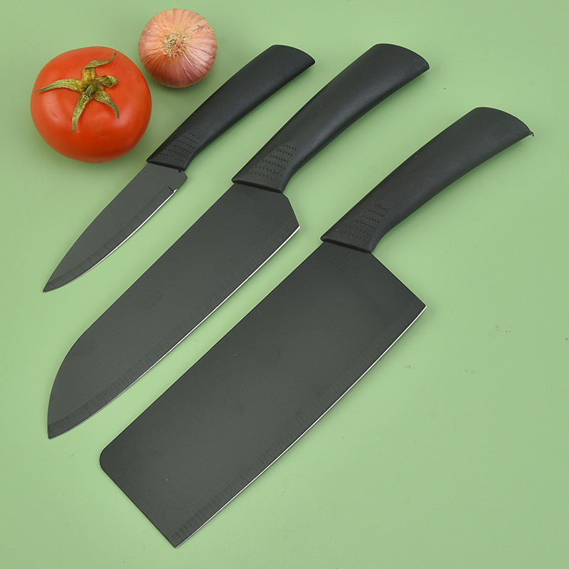 TEMU Knife Set With Sharpening Rod, Bag, Knife Cover, Gloves, Scissors, High Carbon Steel Meat And Vegetable Slicing Cooking Knife Set, Unique Gift