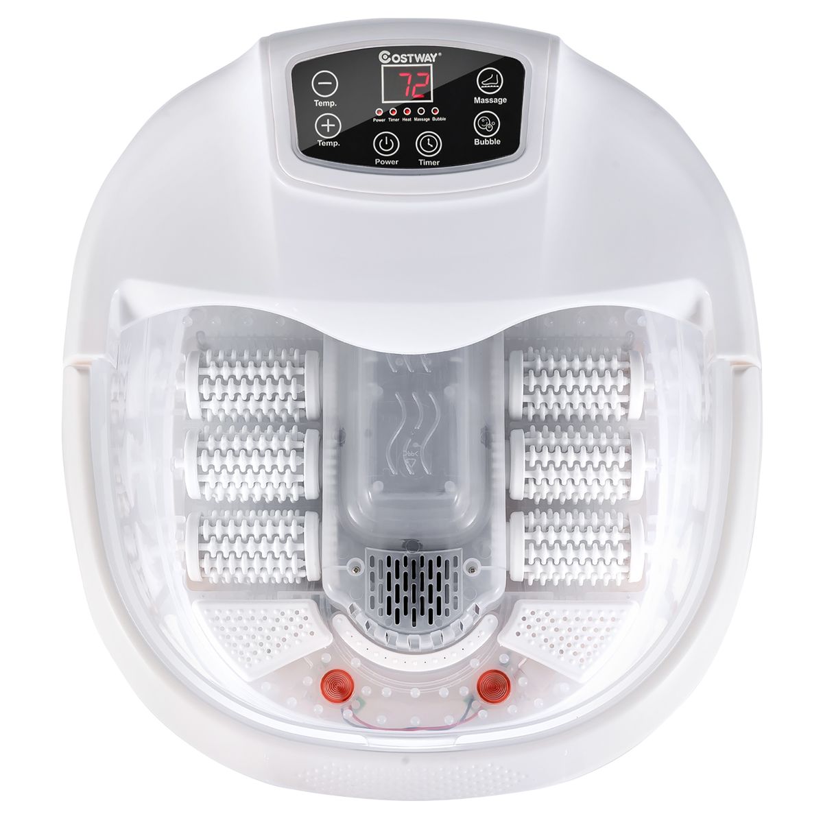 Foot Spa Tub with Bubbles and Electric Massage Rollers - Foot Spa Tub Wh