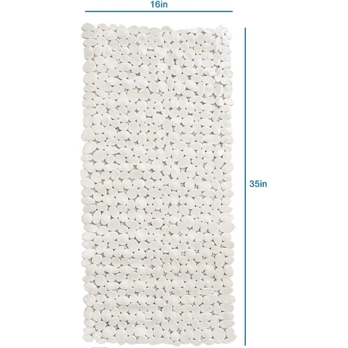 Extra-Large Non-Slip Bath Mat with Suction Cups - Beige Pebble