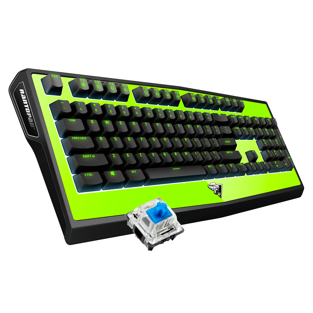 Rantopad® MXX USB-Wired Mechanical Backlit Gaming Keyboard - Cherry Brown Switch Blue Panel