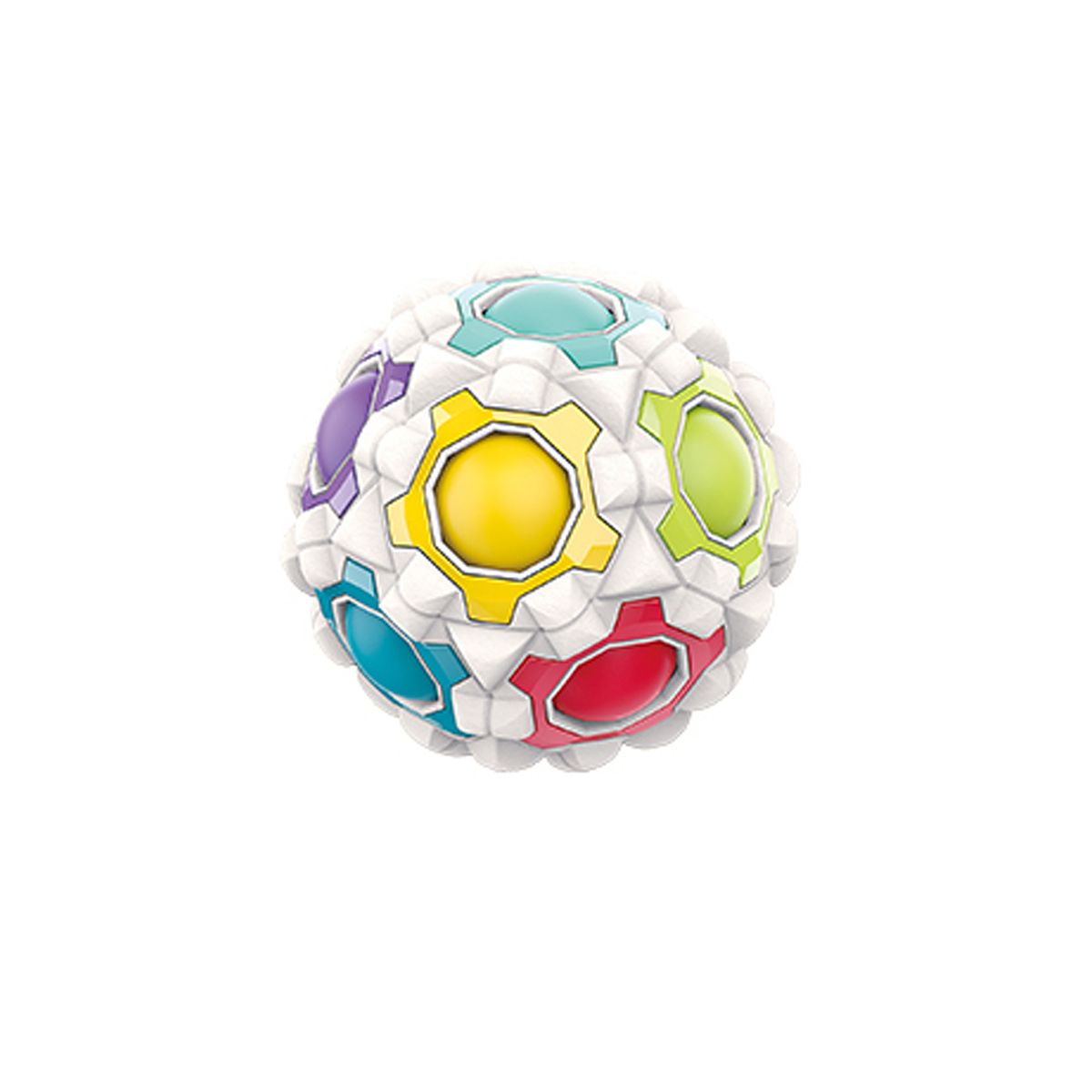 Finger-Top Massage Fidget Puzzle Ball Spinner - White