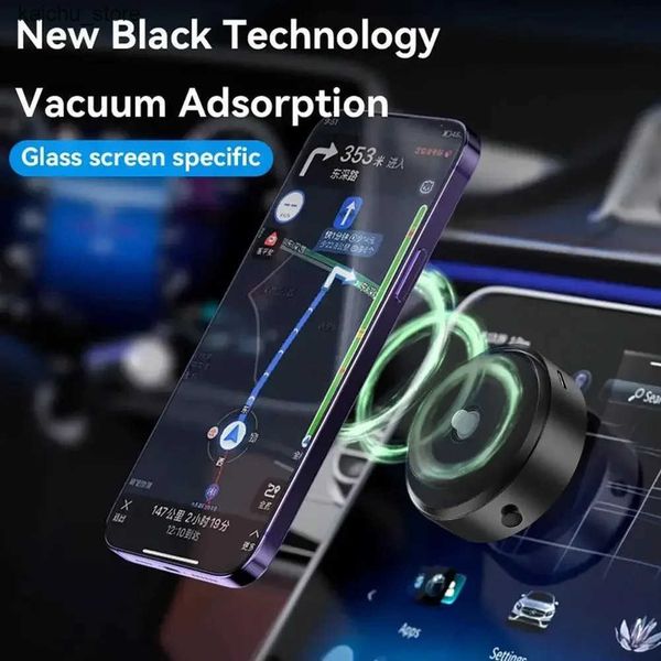 Cell Mounts Holders Vacuum Adsorption Car Mount Display Screen Glass Navigation Lazy Person Double-sided Magnetic Suction Phone Holder J2412