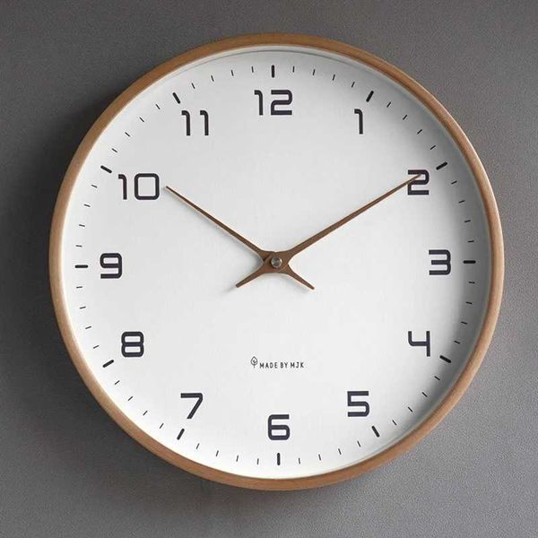 New Arrival Nordic Solid Wood Wall Clock Living Room Household Clock Decoration Silent Clock Japanese Modern Light Luxury Creative Clock B25