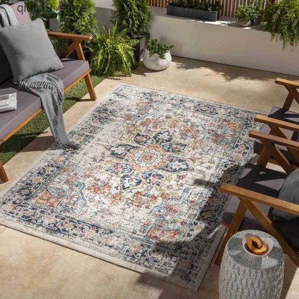 Carpets Trkiye Retro Bohemia Carpet for Living Room American Persian Ethnic Rug Hotel Homestay Rug Terrace Outdoor Decoration Floor Mat J241