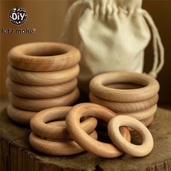 Lets Make 50pcs Wooden Rings DIY Customize 98705540mm Smooth Surface Natural Maple Wood Rodent Baby Teething Bpa Free 241228
