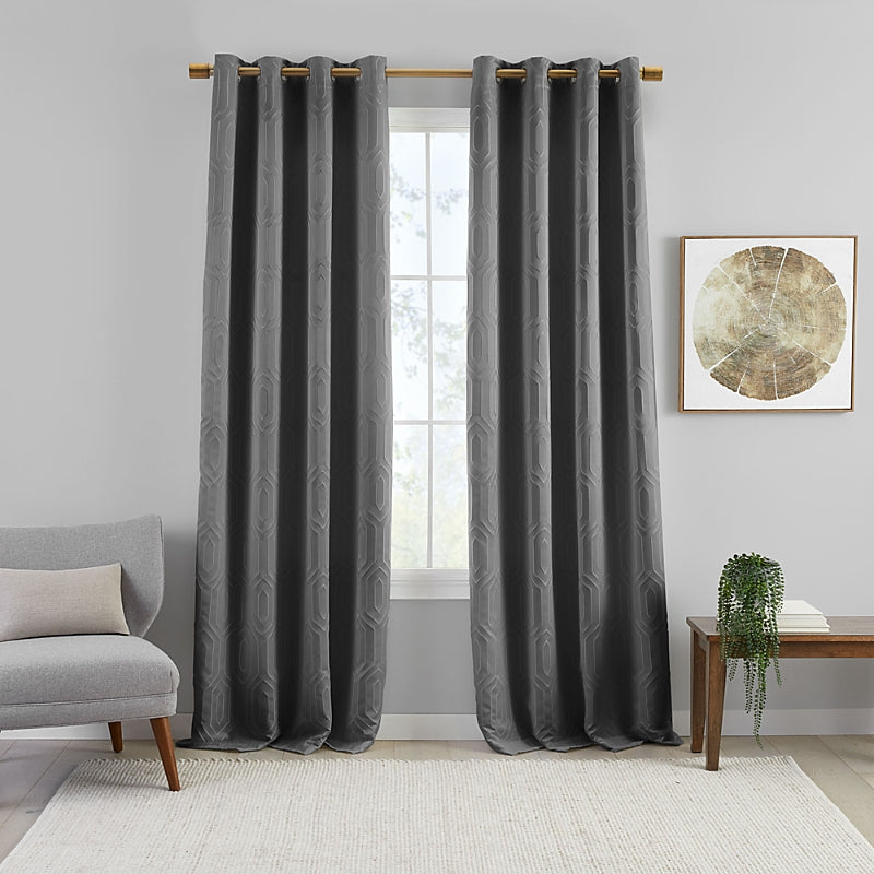 Elrene Home Fashions Sunveil Huxley Geometric Blackout Window Curtain Panel, 52 x 95