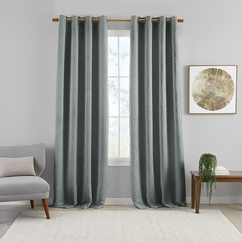 Elrene Home Fashions Sunveil Huxley Geometric Blackout Window Curtain Panel, 52 x 95