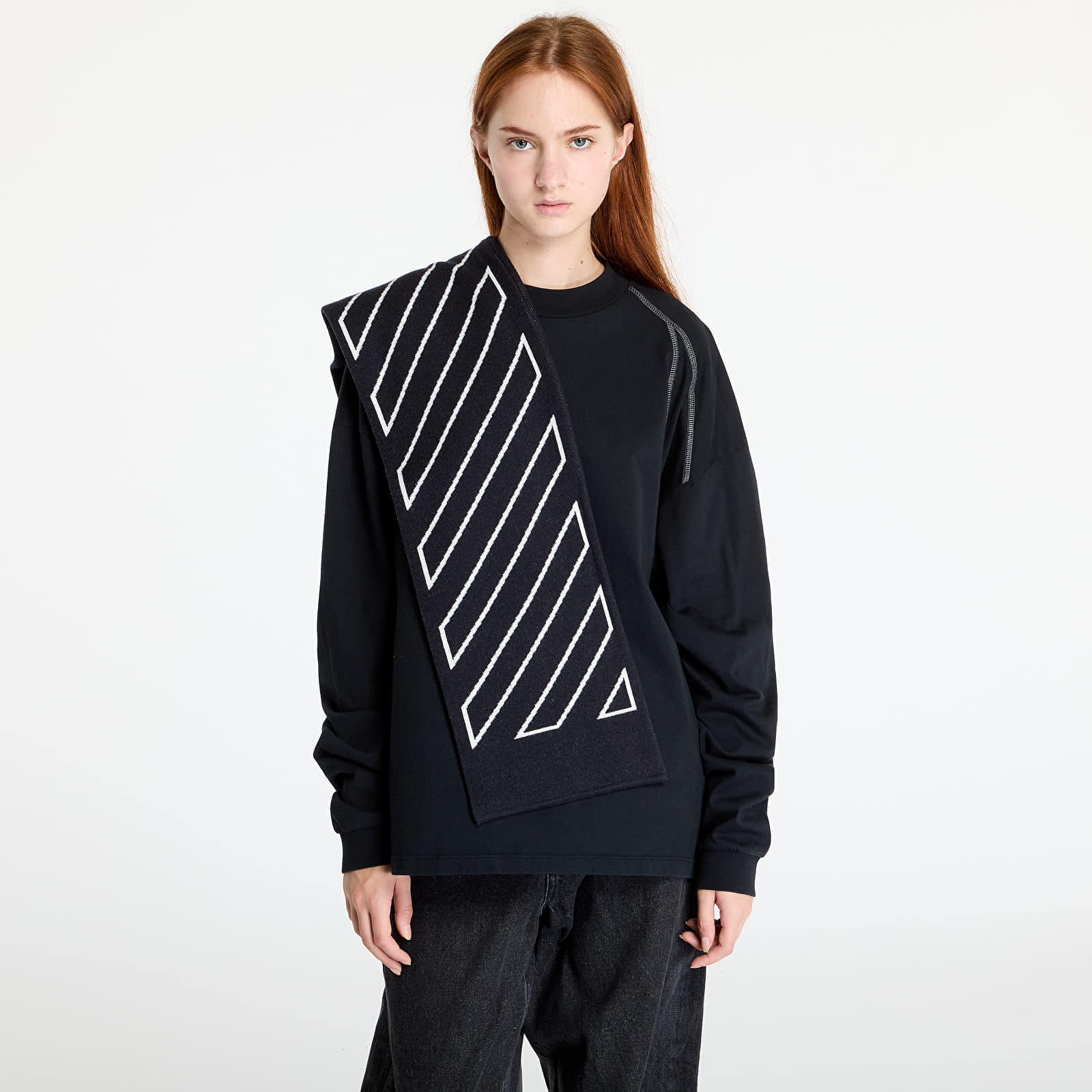 Halsduk Off-White Kids Bookish Diag Scarf Black- Off White Universal