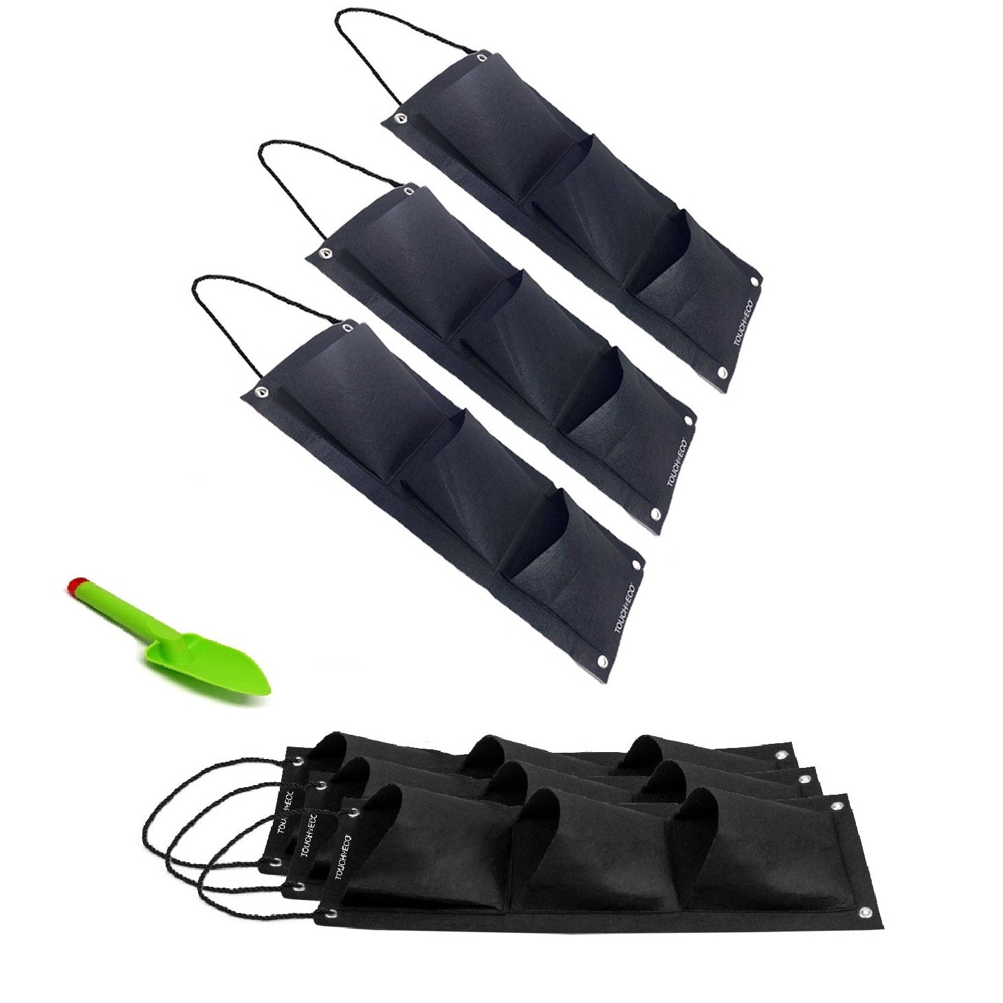 Eco-Friendly 3-Pocket Hanging Garden Planter Bag (2-, 4-, or 6-Pack) - Hanging Garden Planter Bag - 6 Pk