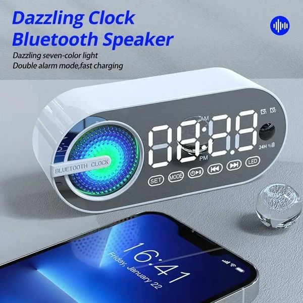 Loudspeaker box #USB Charging Radio Al Clock RGB Portable Speaker FM Large Display Mute Mirror Digital Bedroom Room Office Decktop Z241028