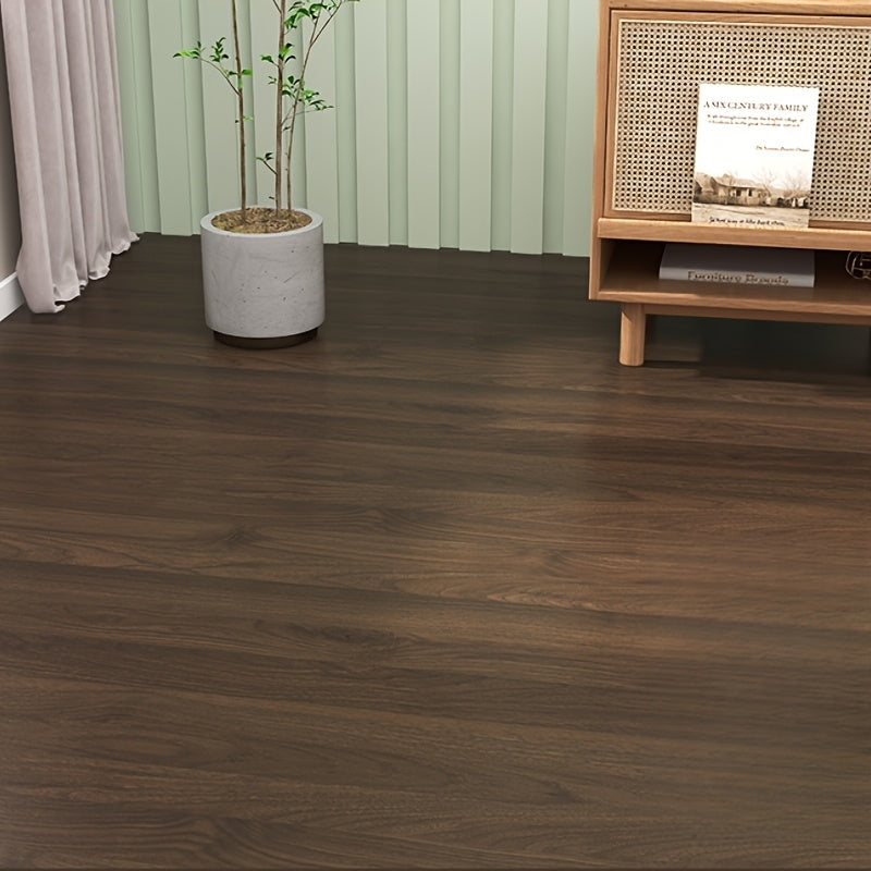 TEMU Wood Grain Vinyl Flooring - Waterproof, Durable Self-adhesive Floor Stickers For Home Renovation, Easy Diy Installation, Realistic Wood Look,